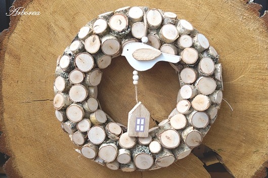 wianki Wianek z plastrów drewna brzozowego