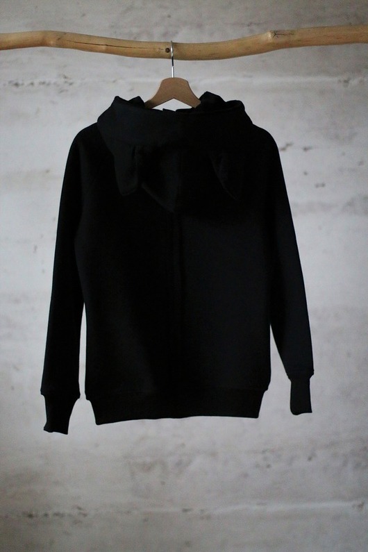 bluza z kapturem damska Bluza Damska Czarny KOT