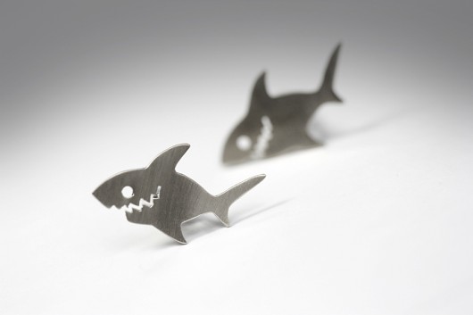 Srebrne spinki do mankietów - Shark FeinFein