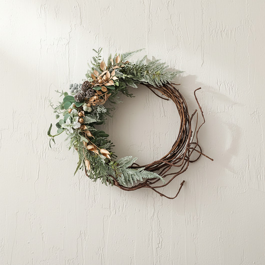 wianki bożonarodzeniowe Asymetryczny rustykalny wianek na drzwi (26cm)