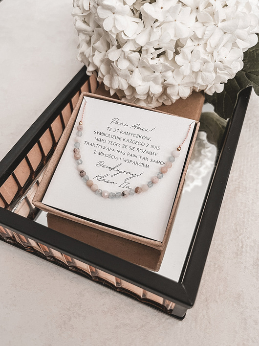 bransoletki z kamieni naturalnych Bransoletka Class prezent dla Wychowawczyni na zakończenie roku