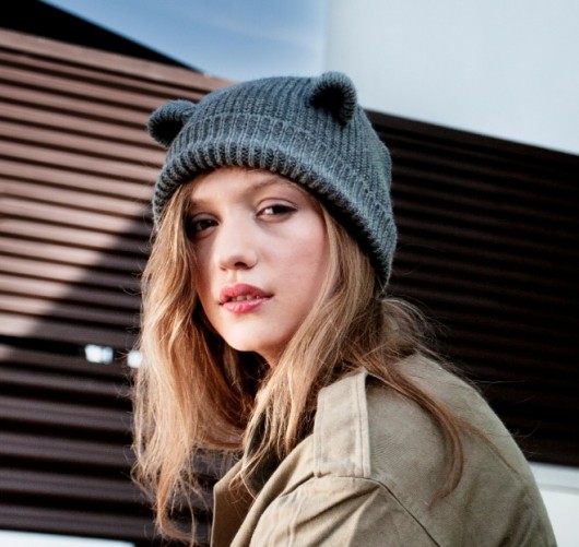 czapki damskie Miś - czapka z uszami