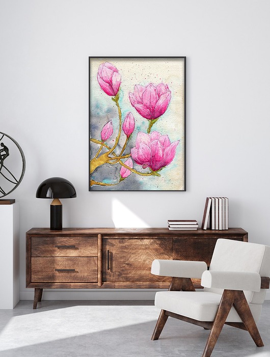 grafiki i ilustracje Magnolia. Plakat