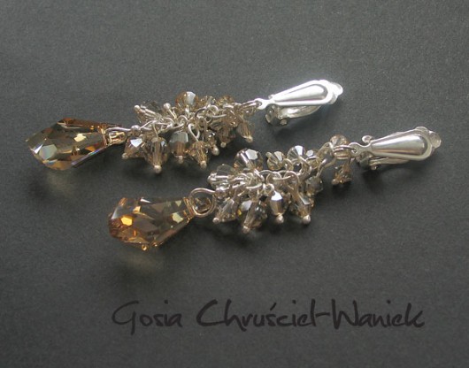 kryształ Swarovski - klipsy na zamówienie Gosia Chruściel-Waniek