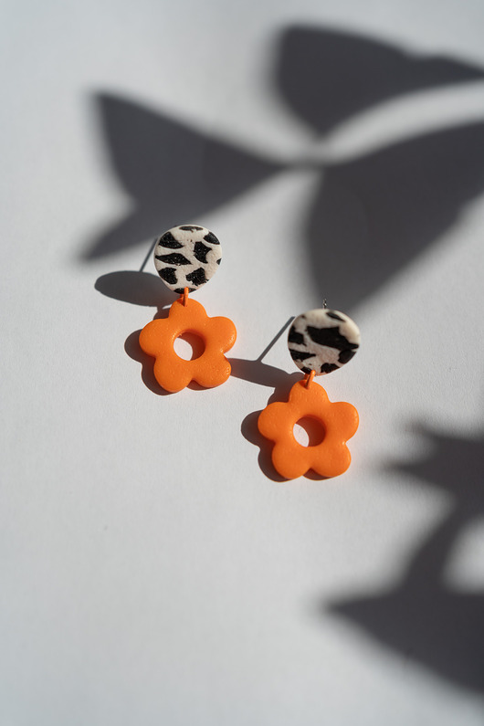 kolczyki z masy plastycznej Kolczyki MINI kwiatki
