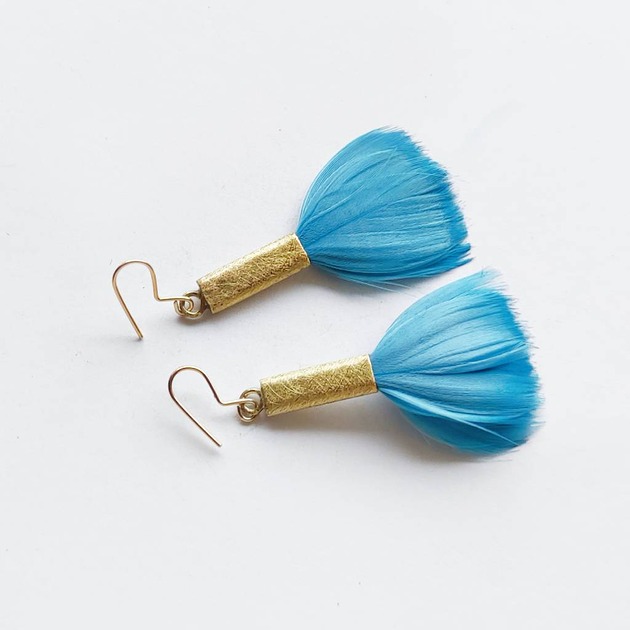 kolczyki z piórami PIÓRKO kolczyki