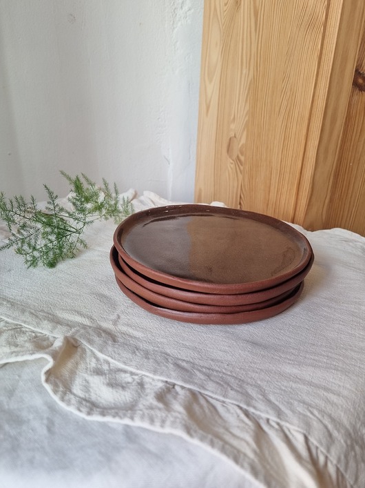 patery i talerze Talerz ceramiczny brąz - 17 cm