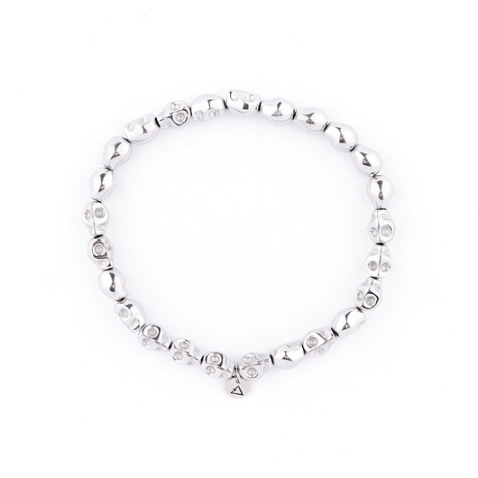 biżuteria męska Męska bransoletka srebrne małe czachy - wojownik