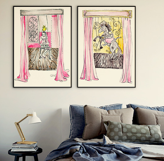 Dwie ilustracje... art print a4 Parallel World