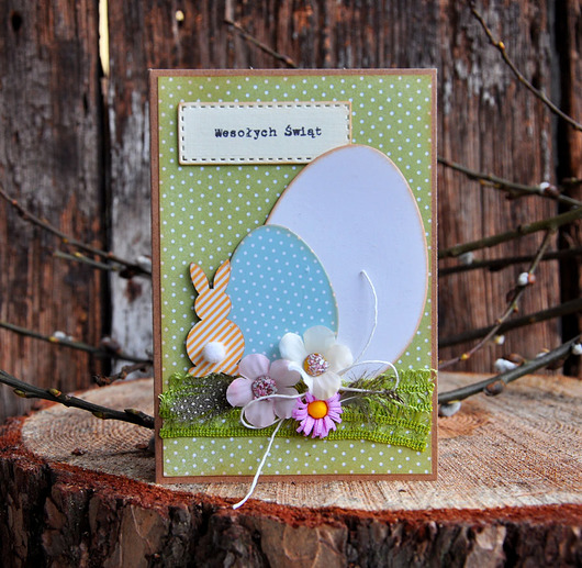 kartki wielkanocne Kartka wielkanocna eko