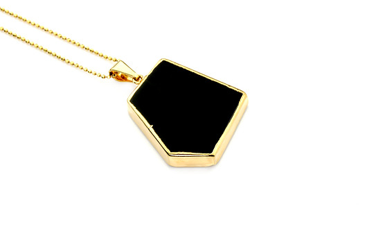 Colare Modern Onyks złoto pięciokąt Brazi Druse Jewelry