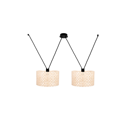 lampy wiszące LUNA - ręcznie pleciona lampa z drewna - 2 sztuki