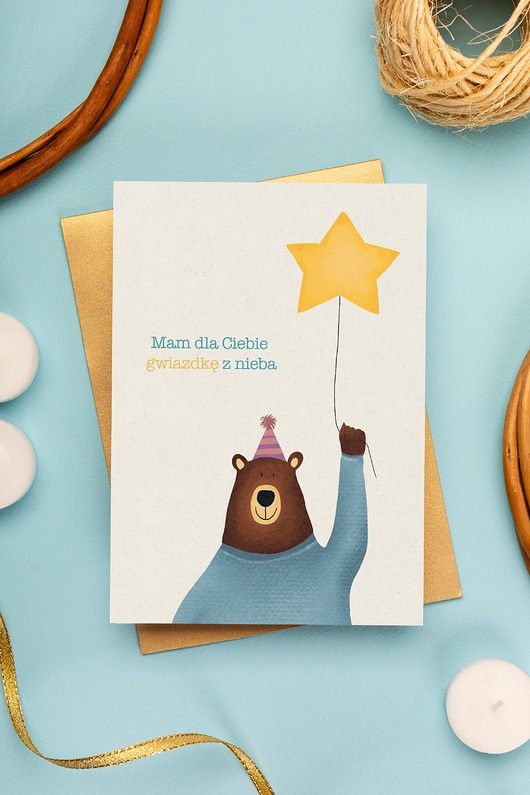 kartki okolicznościowe - wydruki Kartka urodzinowa - Miś