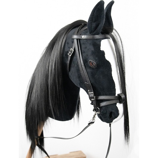 zabawki - inne Ujeżdżeniowy realistyczny hobby horse - czarny