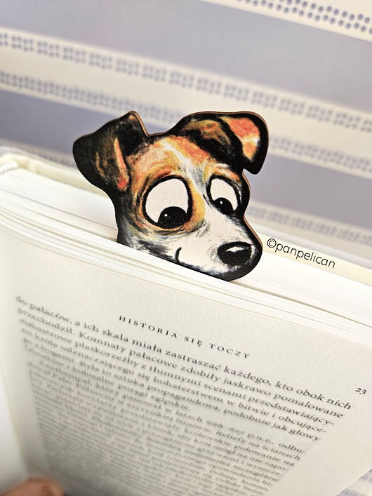 zakładki do książek Zakładka do ksiązki Jack Russell i piłka*