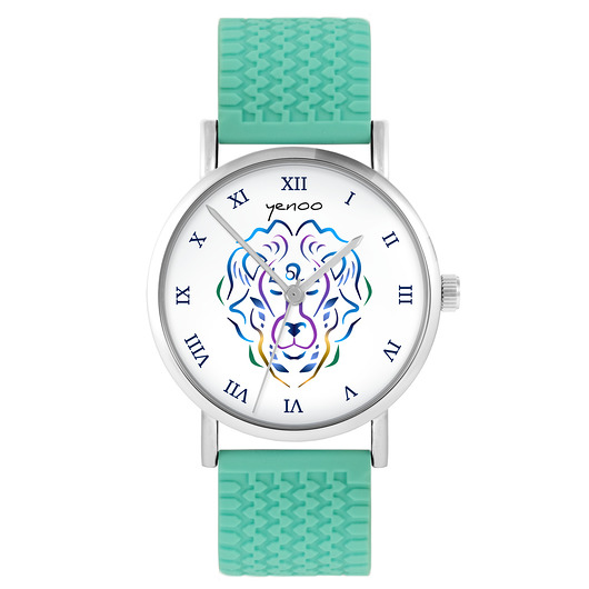 zegarki unisex Kolekcja Starlight - Lew - silikonowy, turkus