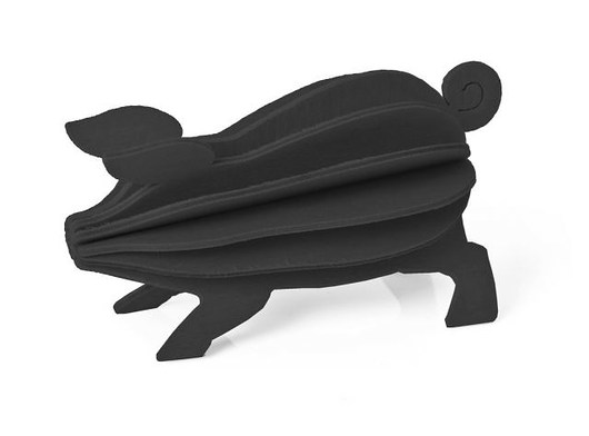 Świnka z drewna, długość 9 cm Iluminaro