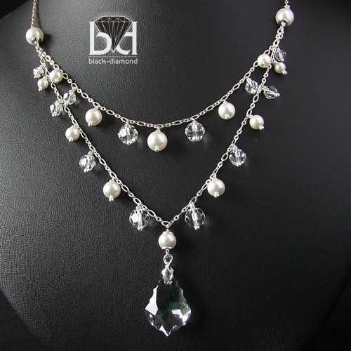 Ślubny Naszyjnik kryształ Swarovski Black Diamond