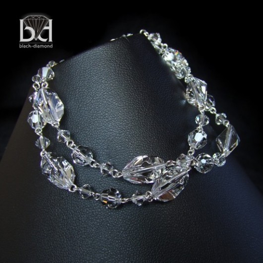kryształ Swarovski - Krystaliczna  Bransoletka Black Diamond