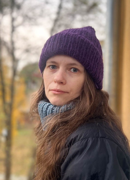 czapki damskie Jesienna czapka Dimma z alpaki i jedwabiu śliwkowy fiolet