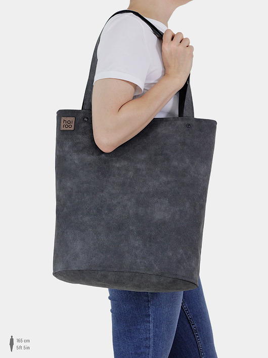 torby na ramię Shopper XL torba ciemnoszara na zamek