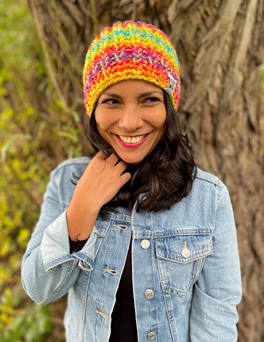 opaski do włosów Czapka Handmade Energy Shot Tęcza Banan