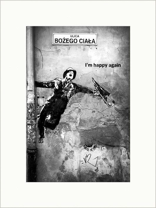 grafiki i ilustracje Mural-i-m-happy-again-zdjęcie-w-passe-partout