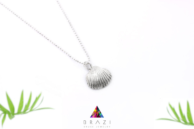 Naszyjnik Srebrna Muszla Brazi Druse Jewelry