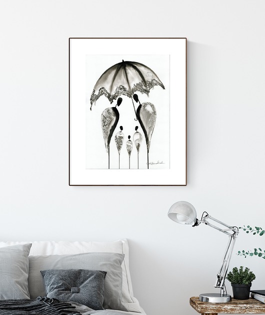 grafika 30x40 cm wykonana ręcznie, abstrakcja Krystyna Siwek Art
