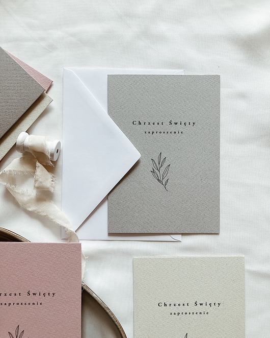 kartki, zaproszenia na chrzest GOTOWE Zaproszenie na Chrzest Minimal - grey