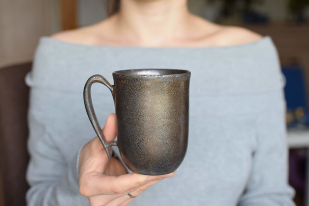 Kubek Ceramiczny Złoty Rustykalny300ml Ceramika Ciepliki