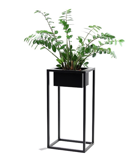kwietniki Kwietnik Metalowy Stojak na kwiaty LUX 80x40cm czarny LOFT