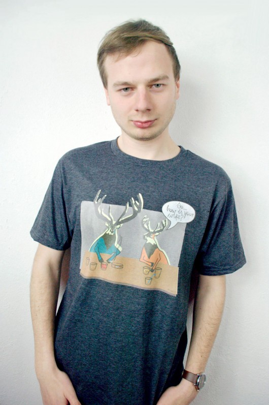 T-shirt z autorskim wzorem - Deer Wife M, L MUNGO