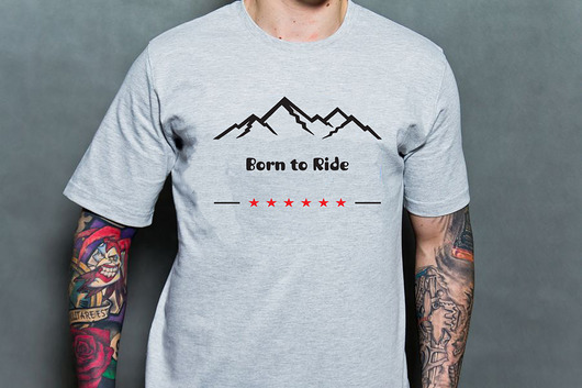 T-shirt Born To Ride Mountains grey Borntoride