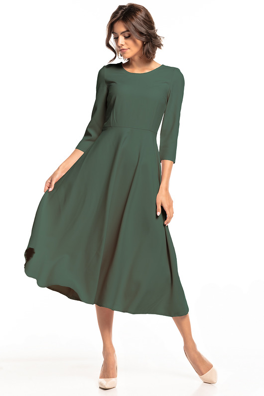 Elegancka sukienka maxi,T327,khaki TESSITA