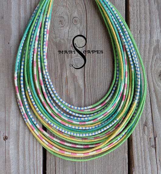 naszyjniki - inne LIMITED EDITION masajka "Spring Cotton Mosaics"
