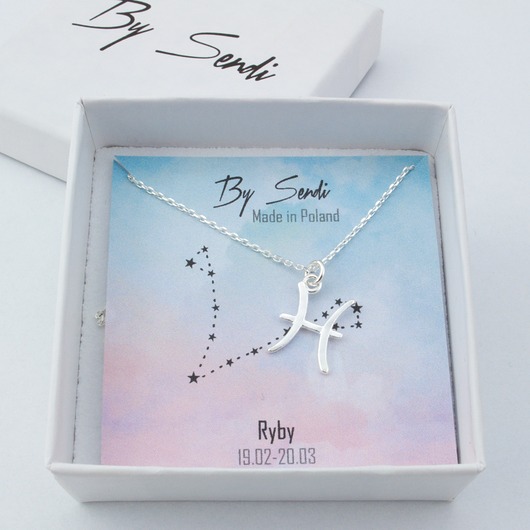 srebrne naszyjniki Naszyjnik ryby znak zodiaku