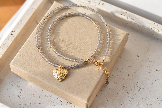 naszyjniki - inne Naszyjnik z kwarcem dymnym i hematytem