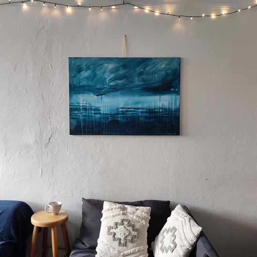 obrazy Obraz ręcznie malowany na płótnie 70x100 cm - Abstrakcyjny pejzaż