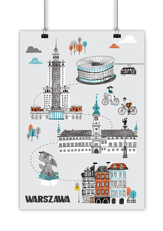 plakaty Plakat Trasa Spacerowa Warszawa