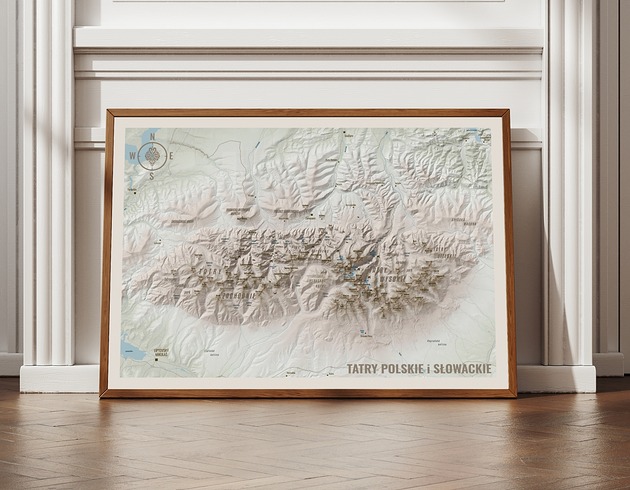 plakaty TATRY Polskie i Słowackie mapa plakat
