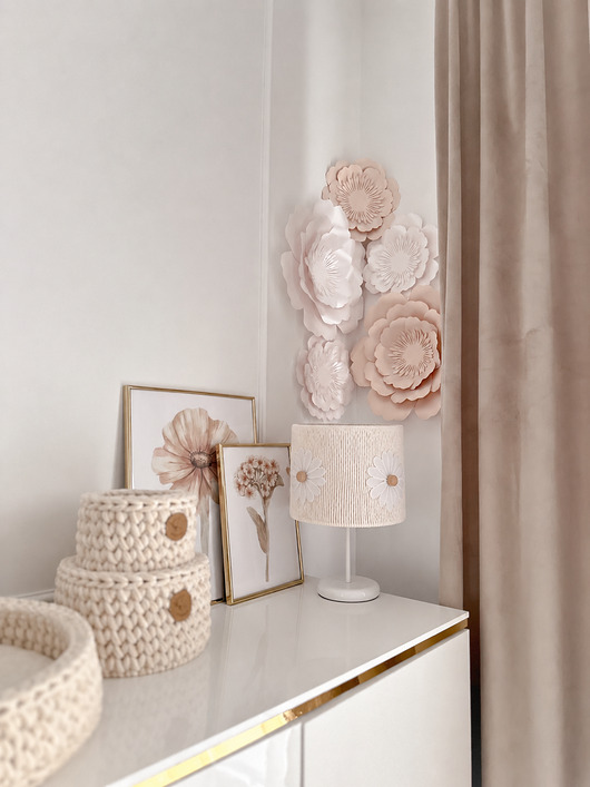 lampy do pokoju dziecka Lampka stołowa "Margaretki beż"