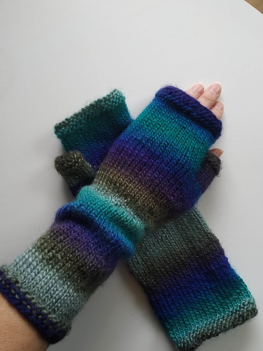 rękawiczki damskie Rękawiczki mitenki dziergane długie.