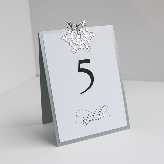 Ślub - inne Menu "Winter Dream" srebrne śnieżynki