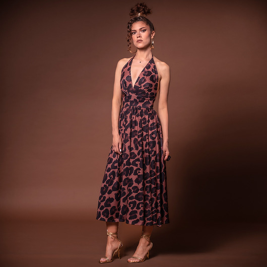 sukienki maxi damskie Sukienka w panterkę - Betty