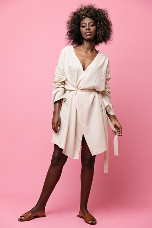 sukienki midi damskie Sukienka kimono lniane palms