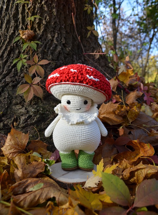 misie i maskotki Maskotka muchomorek, Grzybek , Dekoracja domu, Prezent dla dziecka