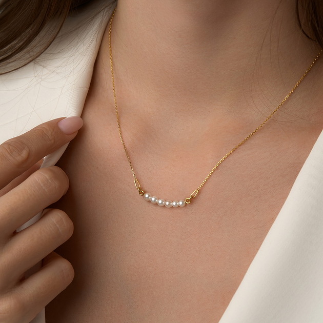 złote naszyjniki Naszyjnik z perłami srebro 925 pozłacane