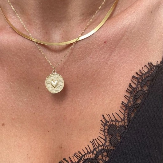 złote naszyjniki Naszyjnik z Sercem - nieregularna blaszka