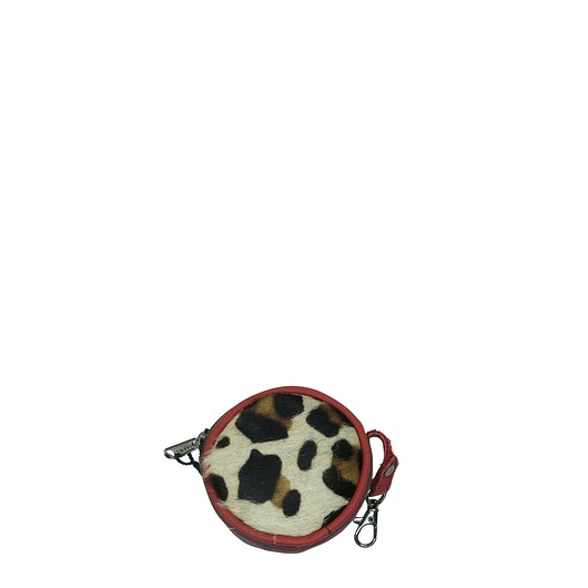 portfele damskie Bilonówka portfelik skórzany ze skrawków okrągły na prezent OLIVKA